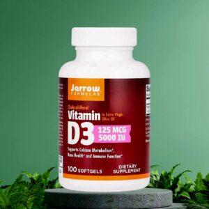 Jarrow Formulas, Vitamin D3, 125 mcg (5000IU), 100 soft gels